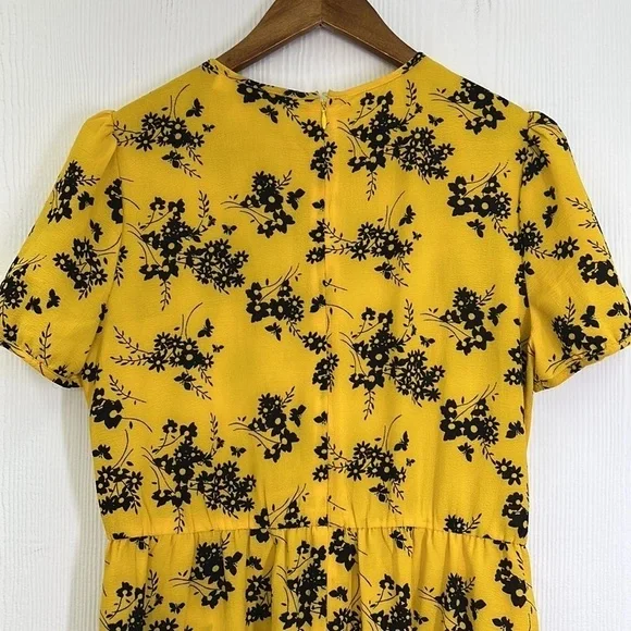 Michael Kors - Botanical Colorful Print Crepe Midi Zip Closure Dress Size Medium - Picture 12 of 12